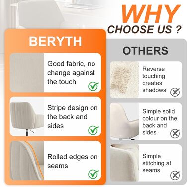 Офісне крісло, крісло для роботи, крісло для домашнього офісу, до 136 кг, обертове крісло, оксамитове крісло-туалет з підлокітниками та колесами, ергономічне, зручне, для жінок та дівчат, регульована висота, для спальні, домашнього офісу, білий оксамит, т