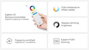 Диммер Milight Miboxer Zigbee3.0, одноколірний контролер світлодіодної стрічки, 12 В/24 В, сумісний із додатком Zigbee Storeo Echo / голосовим керуванням, (FUT035z)