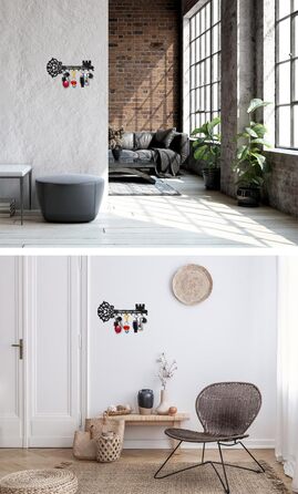 Дошка для ключів сучасна, скелетний ключ, домашній гачок для ключів, настінний тримач для ключів, вішалка для ключів з 7 гачками,