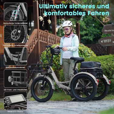 Складаний електровелосипед MOONCOOL, 20-дюймовий електровелосипед для чоловіків та жінок з акумулятором 36 В 20 Аг, двигуном 250 Вт, РК-дисплеєм, швидкістю 25 км/год, запасом ходу 167 км, IP65, 45 м/год електровелосипед з великими кошиками, сланцево-сірий