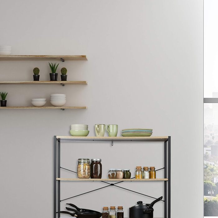 Окремостояча полиця Relaxdays Industrial Design з 3 відділеннями, коричневий/чорний Горизонтальна книжкова полиця, ВШ 80 x 95 x 35 см, ПБ/метал