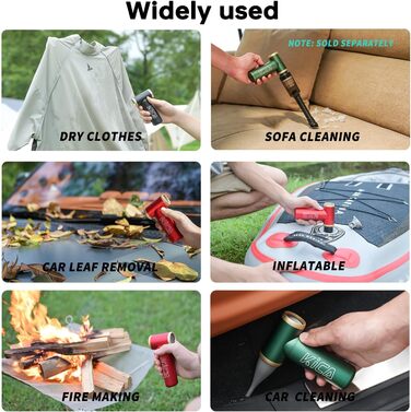 Електричний металевий пилосос Kica JetFan 2S - 117000 об./хв., міні-повітряний повітродувник з плавним керуванням і кнопкою Turbo, портативний розпилювач стисненого повітря для ПК, автомобіля, офісу, дивана - зелений (JetFan 2 Upgrade)