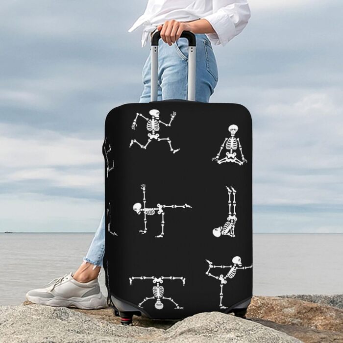 Чохол для валізи з принтом Череп, захисний, для розмірів 45.7-81.3 см, компактний, чорний