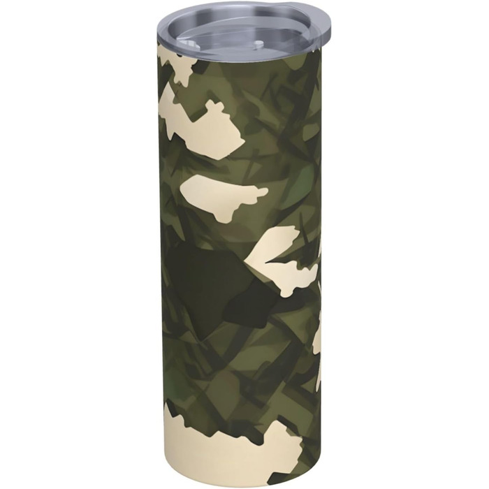 Кухоль з прямою трубочкою, 590 мл, армійський камуфляж, з принтом, дорожній кухоль, підходить для кемпінгу, офісу та дому