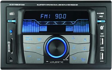 Автомагнітола FM-стерео DAB Bluetooth, подвійний DIN, USB/SD/AUX-IN, USB-зарядний пристрій, 180 Вт (45x4 канали), чорний, 517 RDS BT DAB