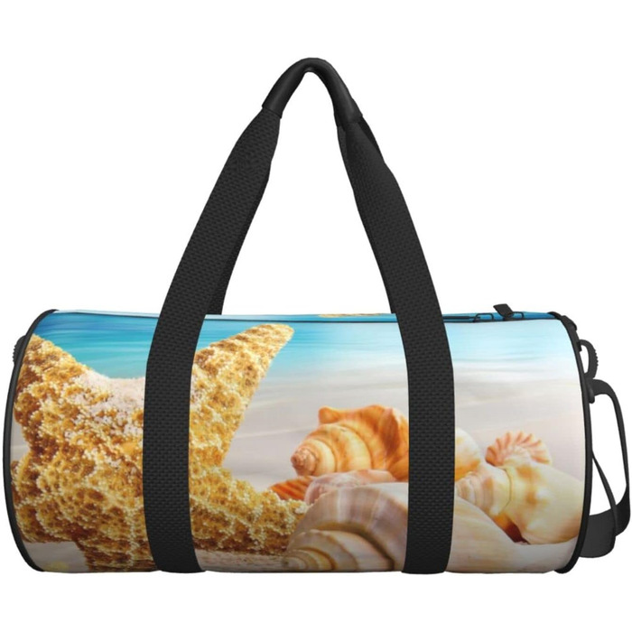 Дорожня сумка-циліндр з морським мотивом мушлі, океан, пляж - спортивна сумка для чоловіків та жінок