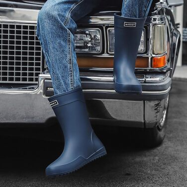 Водне взуття, гумові чоботи, гумові чоботи, чоловічі, європейський стиль, нековзні, для кухні, риболовлі, подорожей та походів, розмір 42 EU, сині