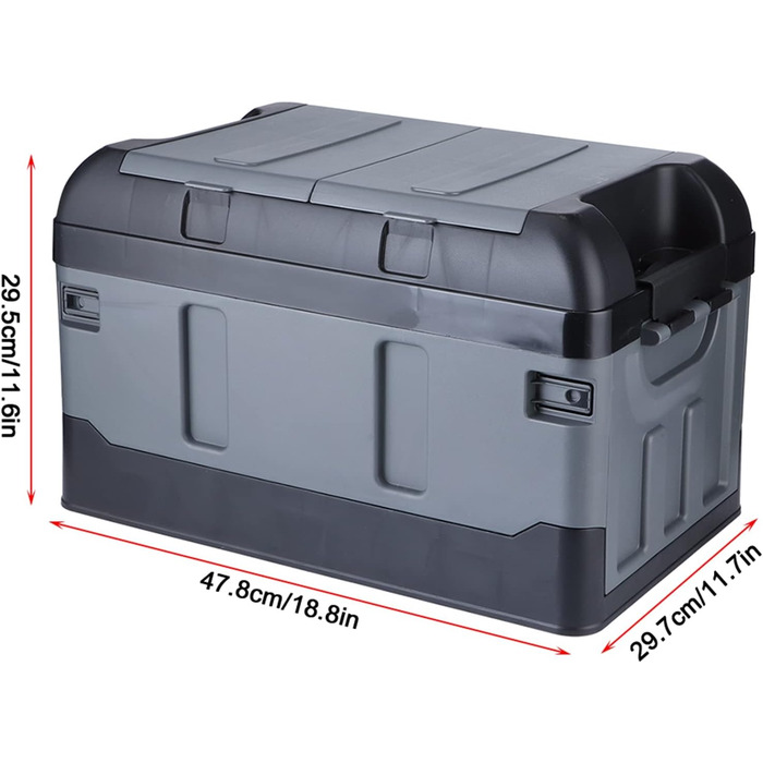 Складаний органайзер для багажника з 2 відділеннями, для дому, авто, вантажопідйомність 60 кг (матовий чорний колір)