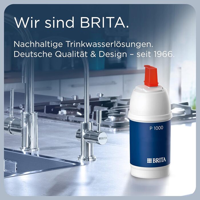 Картридж для фільтра води BRITA P1000 кран фільтра для води для фітингів BRITA з фільтром від вапняку зменшує вміст вапняку, хлору, свинцю, міді та речовин, що погіршують смак, у питній воді фільтрує до 1200 л