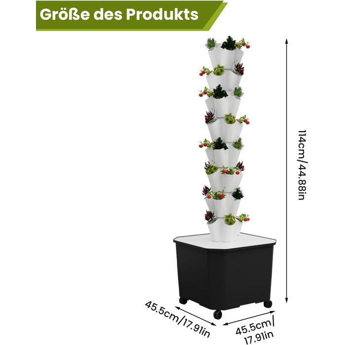 Із гідратаційним насосом, адаптером, сітчастими горщиками. Система безґрунтового вирощування трав, фруктів і овочів (8 ярусів), 6/8 Tiers Hydroponic Grow Kit System Aquaponics Grow System