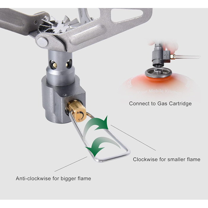 Вт Кемпінгова газова плита Міні-газова плита з титанового сплаву Похідна плита Портативний пальник Ультралегка кишенькова духовка