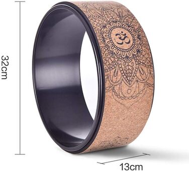 Колесо для йоги Liery, колесо для йоги з натурального корку, фітнес-колесо, порожнисте покращення, нахили назад, розтяжка, пілатес, кругова йога, аксесуар