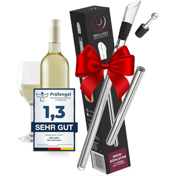 Штанга для охолодження вина Brilamo I Охолоджувач для вина з нержавіючої сталі I Набір з 5 предметів 2 шт. анги з оксамитовим міше