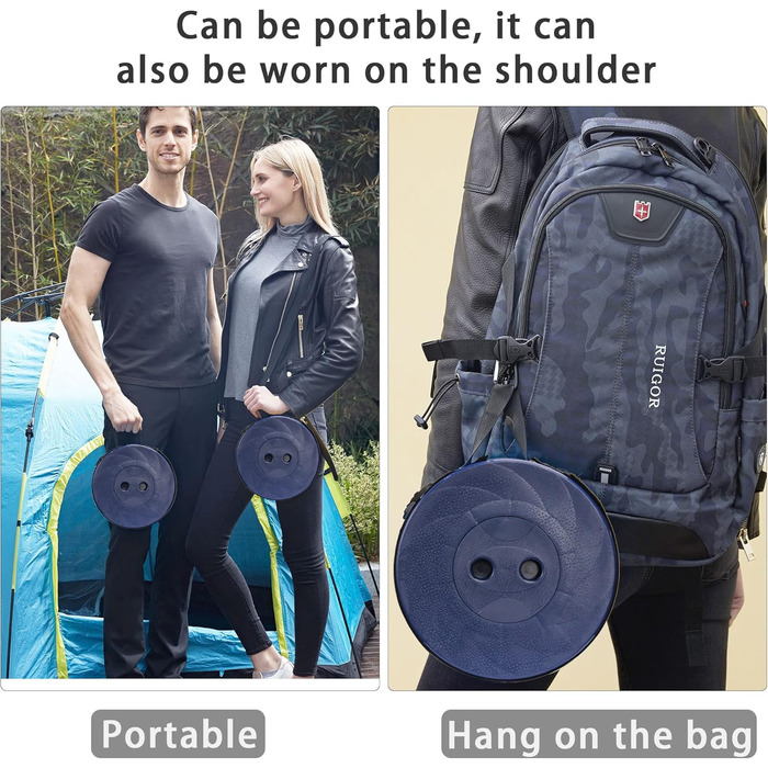 Телескопічний стілець, складаний, легкий та портативний, стілець для дорослих, кемпінговий стілець для походів, риболовлі, подорожей, барбекю, максимальне навантаження 200 кг, з сумкою для перенесення морського класу