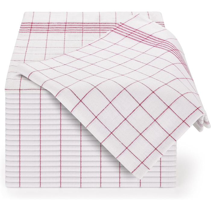 Набір Blumtal з 10 чайних рушників преміум-класу - високоякісні чайні рушники, 100 бавовна, червоні в клітинку, 50x70см 10 шт. чер