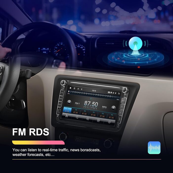 Автомагнітола Hikity для Golf 5 6 Passat Jetta Caddy Polo cc Tiguan EOS Touran T5 Scirocco Бездротове керування Carplay та Android Auto, 7-дюймовий сенсорний екран Android 2 ГБ 64 ГБ, Bluetooth, FM, DSP, RDS/Mirror Link 264 ГБ S1