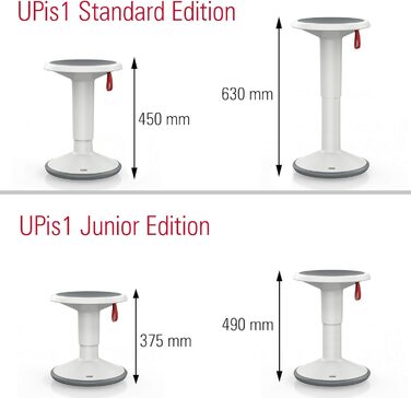 Ергономічний стілець з поворотним ефектом - регульований по висоті - стілець з неслизькою основою та захистом від перекидання - оф