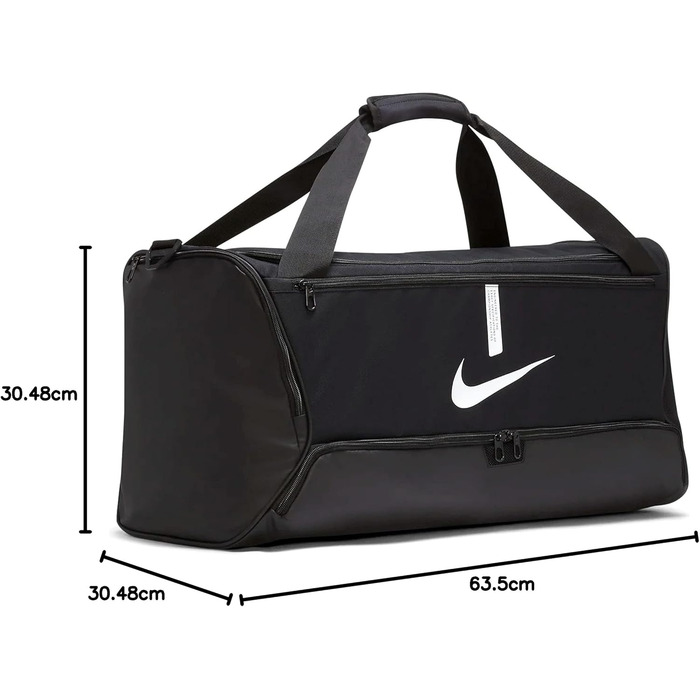Спортивна сумка Nike Academy Team Football (середня, 60 л), CU8090 чорна/чорна/біла, MISC, одинарна