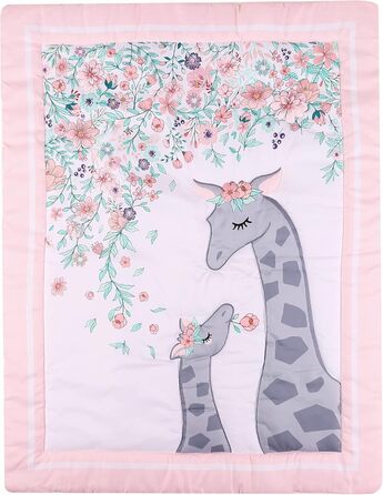 Комплект постільної білизни для дитячого ліжечка Baevellery, 3 предмети, м'яке дитяче ліжечко, візерунок жирафа, сірий