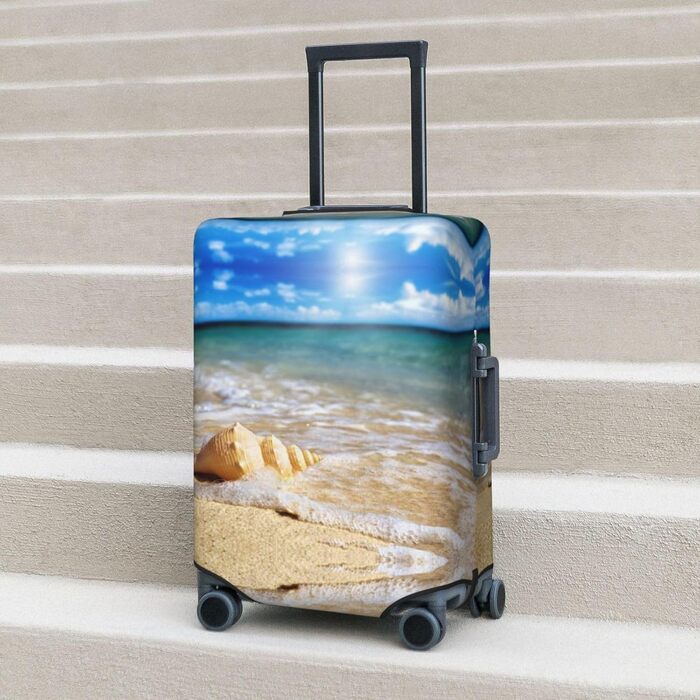 Чохол для валізи Морська Раковина, міцний захист для багажу розміром 45.7-81.3 см, чорний, великий розмір