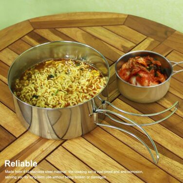 Предметний портативний набір для приготування їжі, чашки для кемпінгу на свіжому повітрі, пікніків, барбекю, 8 предметів, посуд з нержавіючої сталі для кемпінгу на свіжому повітрі, 8-