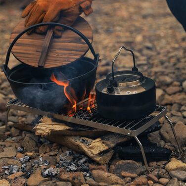 Портативний гриль для багаття, складна решітка для кемпінгового гриля з сумкою для зберігання, гриль для багаття, кемпінговий гриль зі складними ніжками, портативний міні-гриль з нержавіючої сталі для використання на свіжому повітрі