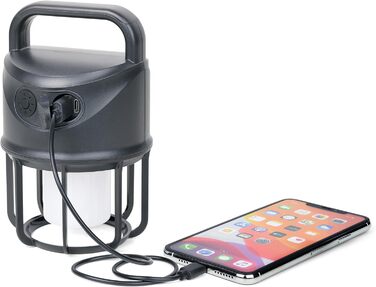 Ліхтарик для кемпінгу та зовнішній акумулятор TROIKA NIGHT OWL, що перезаряджається, з трьома різними режимами освітлення (регульована яскравість) та функцією миготіння холодний білий, теплий білий, ліхтарик, вхід 4000 мАг, вихід 5 В пластик