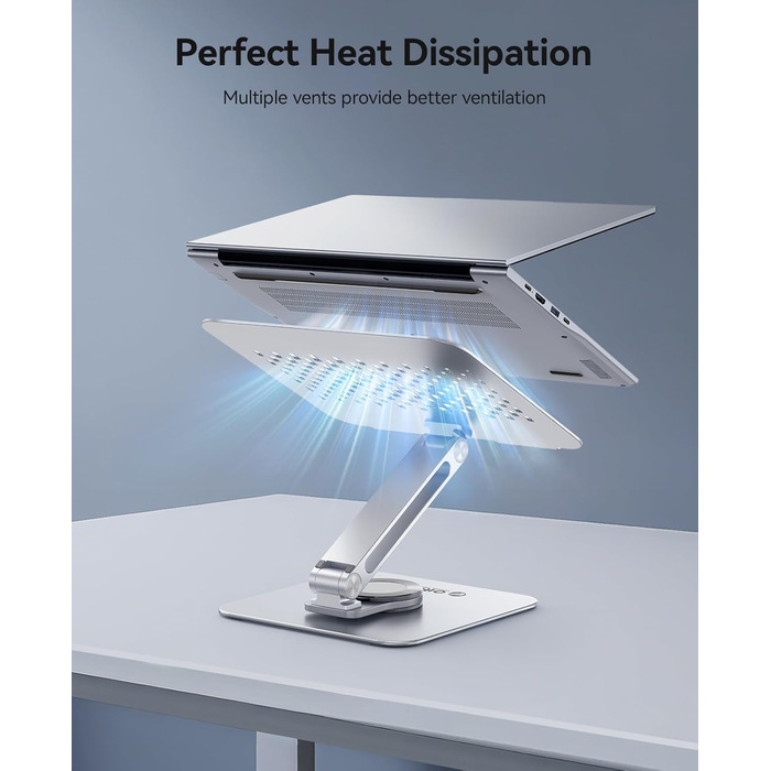 Основа для ноутбука ORICO з регульованою висотою та поворотним механізмом на 360, алюмінієва складана підставка для ергономічної роботи з MacBook Air/Pro та ноутбуками/планшетами 13-17.3, колір сріблястий - ST10
