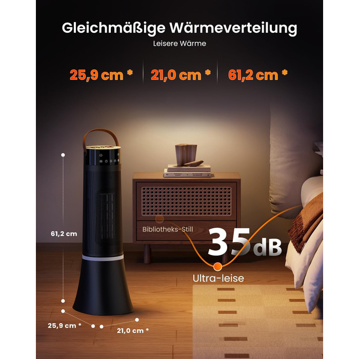 Енергозберігаючий електричний вентилятор-обігрівач, 2000 Вт, з пультом дистанційного керування, термостатом, 12-годинним таймером, 3 режимами, захистом від перегріву та перекидання, коливаннями 75, керамічним електричним нагрівальним елементом PTC (D)