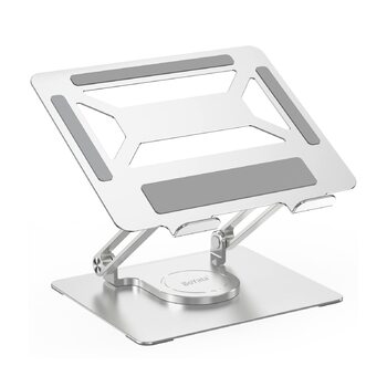 Підставка для ноутбука BoYata для столу, регульована з поворотною базою на 360, ергономічний складаний тримач для ноутбуків, сумісна з MacBook Pro/Air та ноутбуками до 17 дюймів срібляста