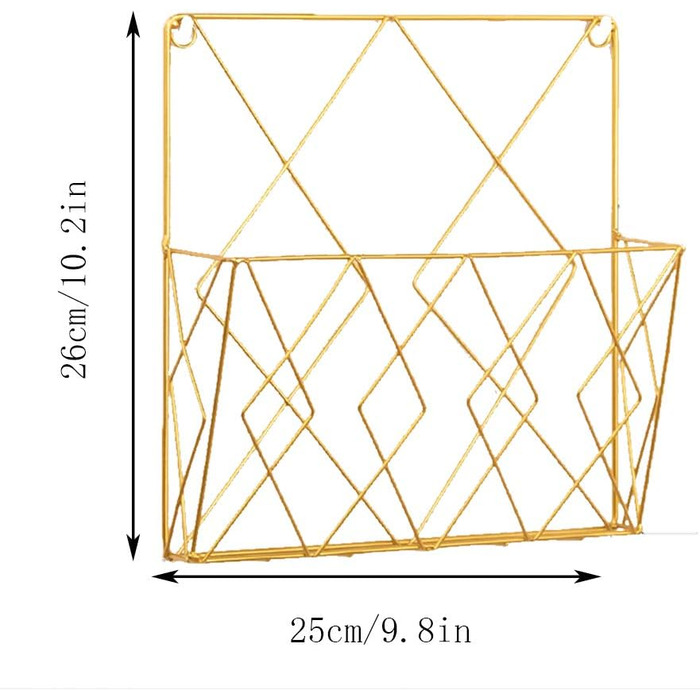 Настінна полиця Esoes, колекціонер журналів, книжкова полиця, тримач для журналів настінний тримач для газет настінний кошик залізна полиця для офісу вітальні - золото