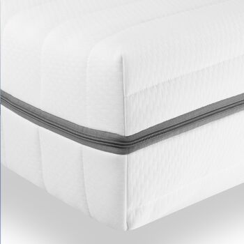 Матрац 140x200 см - Ергономічний 7-зонний матрац з холодної піни, висота 18 см - Матрац 2-в-1, рівні жорсткості H2 та H3 - Зручний, дихаючий чохол із 4-сторонньою блискавкою, H2 та H3, 140 x 200 см