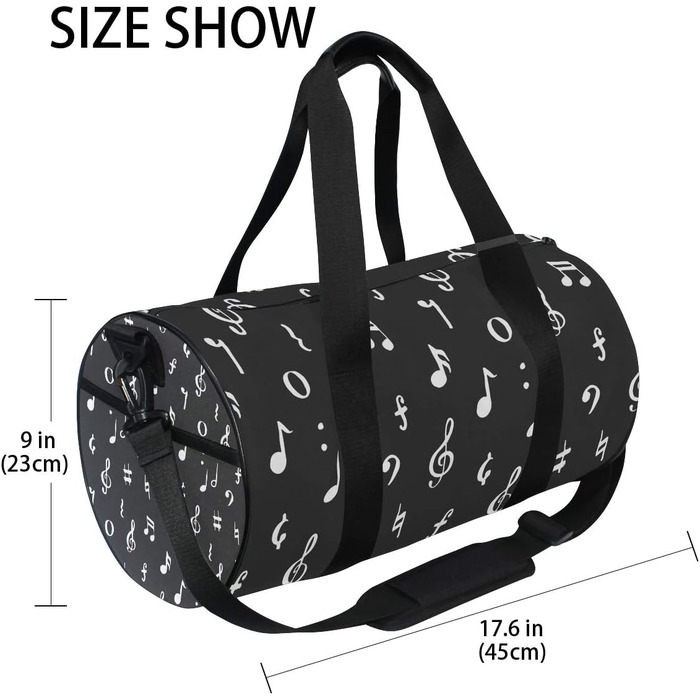 Спортивна сумка-дафл Musiknoten з канвасу для подорожей та на вихідні, чоловіча та жіноча, для спорту та ночівлі