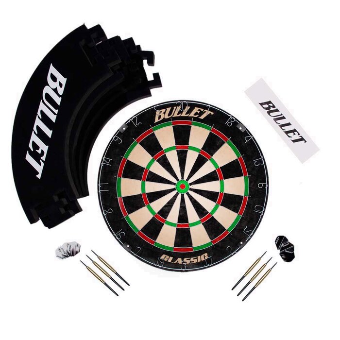 Набір для турніру зі сталевої мішені для дротиків Bullet Darts із сизалю - включає 6 сталевих дротиків - об&39ємне кільце/захисне кільце з EVA - лінія кидка/оче - повний комплект, включаючи аксесуари для дротиків - для професійних гравців у дартс та амато