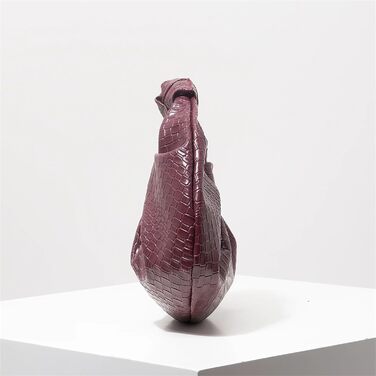 Ретро-сумочка з екошкіри з плетеним візерунком, декоративна напівмісячна сумка з вузлами, сумка Хмарка з плісе, елегантна вечірня сумка для подорожей та вечірок (Кава)