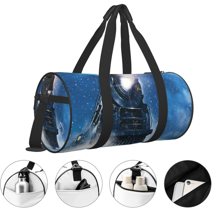 Універсальна дорожня сумка для подорожей, зимова колекція, новорічний дизайн, сніговий візерунок, нічна тематика, для залізничних подорожей, спортивна сумка для чоловіків та жінок, сумка-мішок, спортивна сумка