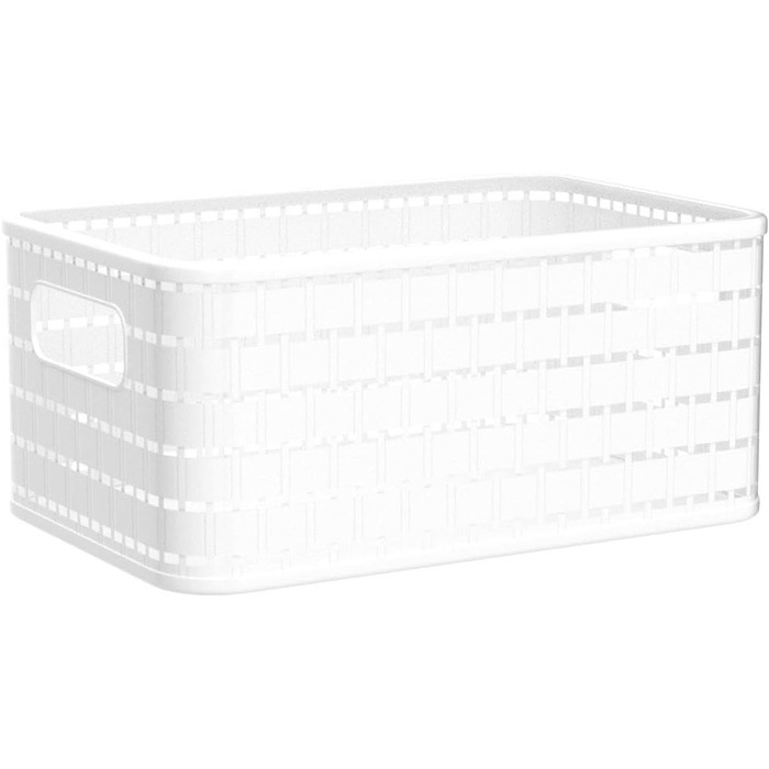 Набір із 3 коробок для зберігання Rotho Country об&39ємом 6 л, під ротанг, пластик без бісфенолу А (PP), білий, 3 x A5/6L (28,0 x 18,5 x 12,6 см), Не застосовується Білий Не застосовується