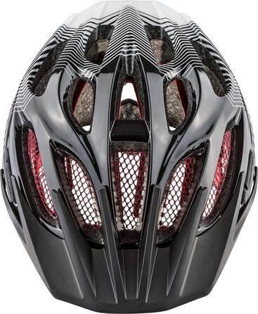 Амортизуючий, легкий та стабільний велосипедний шолом зі світлодіодом для дітей, чорно-біло-червоний, 50-55 см, 2.0 -