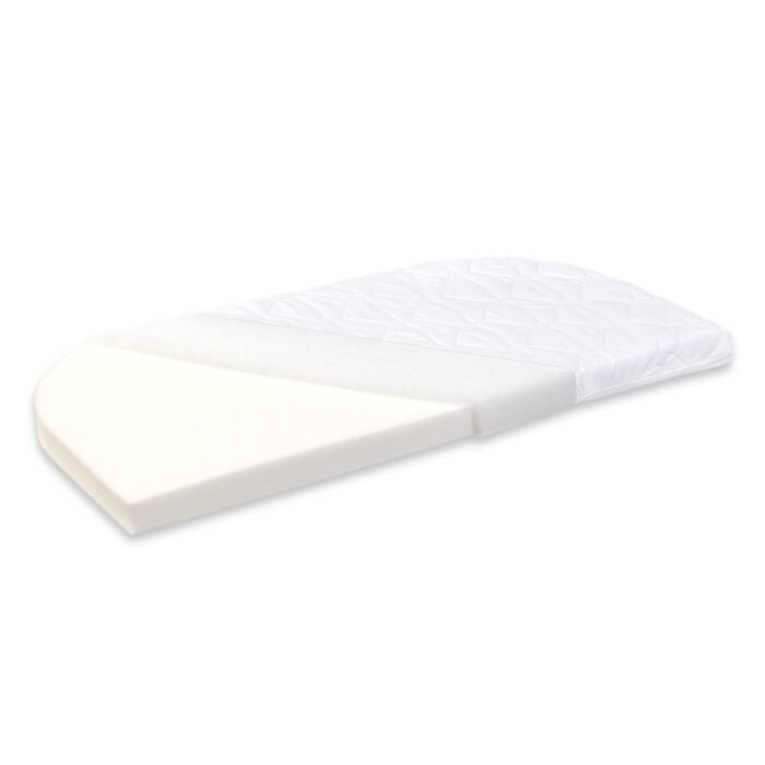 Приліжкове ліжечко Babybay Boxspring Comfort Plus, біле лаковане з матрацом Classic Cotton Soft, біле лаковане, 96Д x 56,5Ш x 96,5В см. З матрацом Classic Cotton Soft.