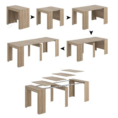 Розкладний обідній стіл Compton, розкладний стіл з багатофункціональними подовжувачами, розкладається до 10 місць, 51/237 x 90 x 78 см, дуб