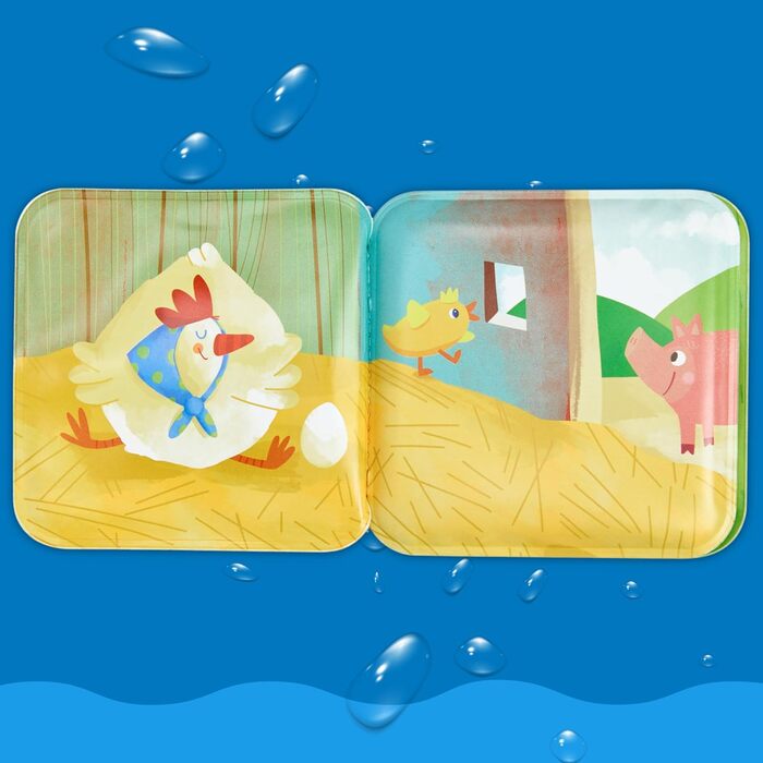 Міні-книжка для купання Ферма водні розваги для малюків від 6 місяців з писком та барвистими ілюстраціями водонепроникна іграшка для ванни 2012345001