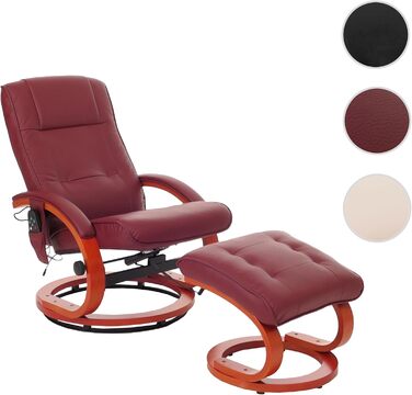 Масажу-реклайнер Mendler Pescatori II, розслаблююче масажне крісло, функція масажу - Бордо