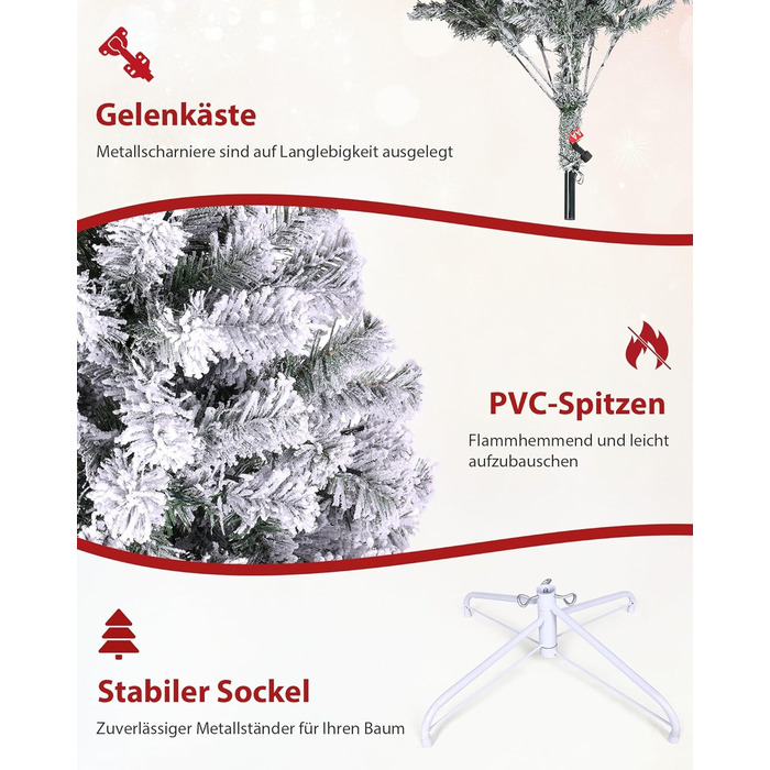 Штучна ялинка з вогнями 180 см біла Himimi