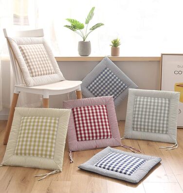 Комплект з 4 Seat Cushion Linen, 4040см Квадратна подушка для крісла Подушка для сидіння в Home and Garden Collection Подушка для крісла (зелена)