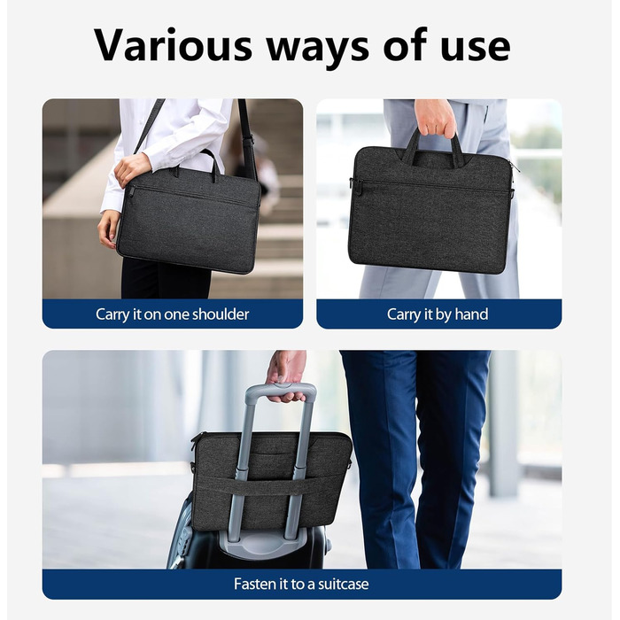 Сумка для ноутбука з плечовим ременем для ноутбуків розміром 39,6 - 40,6 см (15,6 - 16 дюймів), плюшева, м'яка