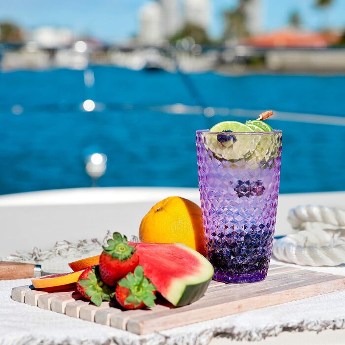 Стакани BELLAFORTE Laguna Beach з ударостійкого пластику Tritan, високі, 540 мл, небиткий посуд для напоїв на відкритому повітрі,