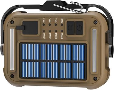 Світлодіодний сонячний кемпінговий ліхтар із зарядкою USB-C, 3600 мАг, акумуляторний робочий ліхтар, регульований 4-ступінчастий кольоровий COB-прожектор, алюміній IPX4 (4K)