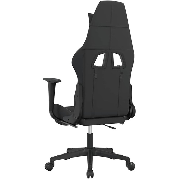 Геймерське крісло з функцією масажу та підставкою для ніг, чорно-синя тканина, регульована висота спинки, функція повороту на 360 градусів, повітропроникний чохол, міцний металевий каркас, 37 x 45 см (Ш x Г), синій