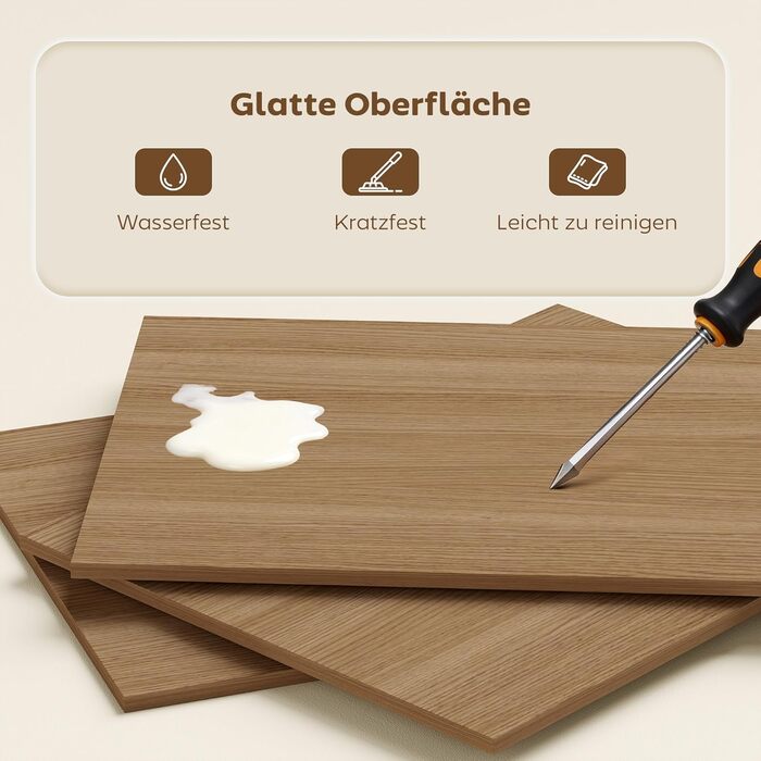 Складаний кухонний стіл з 4 полицями, комп&39ютерний стіл, робочий стіл, стіл для ноутбука, офісна полиця, натуральне дерево, 105 x 60 x 127 см