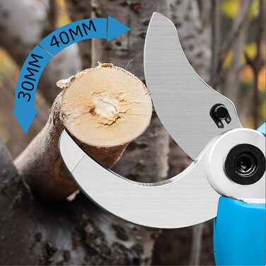 Професійні електричні садові ножиці Laecabv 40 мм, акумуляторні ножиці 21 В для саду, електричні ножиці для гілок, акумуляторні садові ножиці з безщітковим двигуном